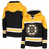Boston Bruins Black Men's Customized All Stitched Hooded Sweatshirt